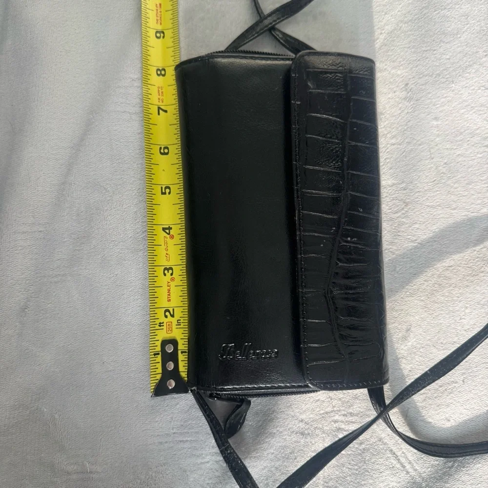 Vintage Bellerose Black Leather Crossbody Wallet Purse – Organizer Bag Y2K‎